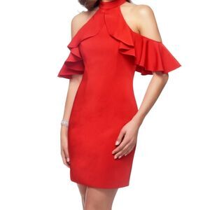 Amanda Uprichard NY Short Lined Off Shoulder Little Red Dress Size S